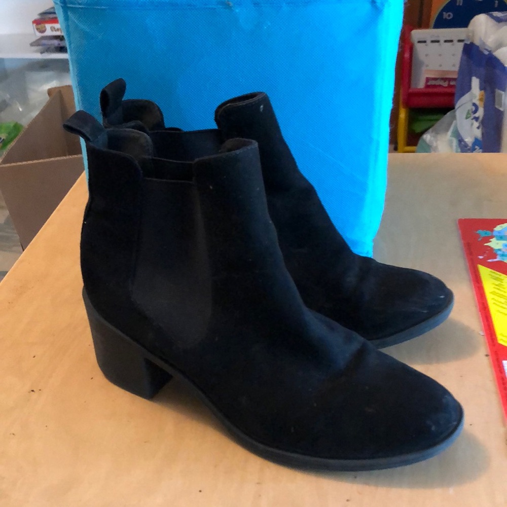 Black suede ankle booties